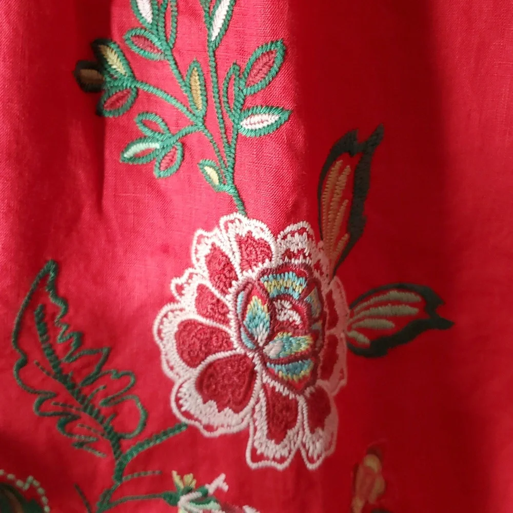 New Johnny Was 100% Linen "Messine" Top sz L - Picture 3 of 9